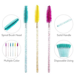 NEW 2024 Disposable Crystal Eyelashes Brush Comb 25/50Pcs Eye Lashes Extension Mascara Wands Makeup Professional Makeup Beauty Toolfor