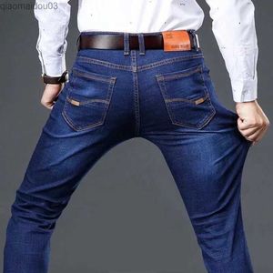 Men's Jeans Autumn and winter stretch mens jeans mens straight pants and casual denim pantsL2404