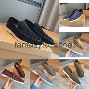 Loro Piano LP Shoes Shoes Italy Design Summer Walk Suedy Suede Men Men Hand Tritched Strick Gogging Slip-On Comfort Party Dress Discal Walking EU36-47