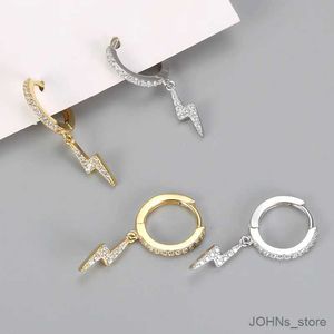 Dangle Chandelier Simple Fashion Cubic Zircon Crystal Lightning Drop Earrings For Women Man Geometric Hoop Earring Wedding Party Jewelry Gift