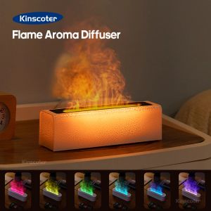 Aparelhos mais novos RGB Flame Aroma Difusor umidificador USB Simulação de desktop AROMATEPIDENTE AROMATERAPTER AR PARA BARROM COM 7 CORES