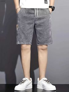 Jeans masculinos estilo coreano masculino preto de jeans de perna larga 2024 Novo short casual marca