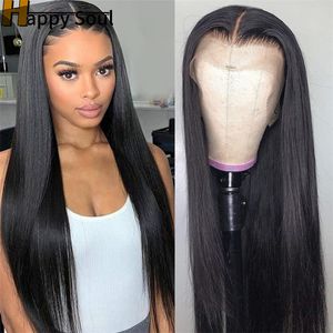 180 Synthetic Lace Front Wig 13x4 Black Kinky Straight Wigs Transparent HD High Temperature Resistant Fiber Wig Lace Glueless Synthetic Wig