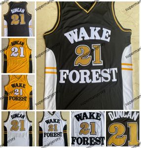 Wake Forest Dämon Deacons College Basketball Trikots Tim 21 Duncan Chris 3 Paul Shirts billige Universität Stitched Basketball Trikot S-XXL