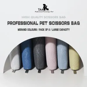 Tesoura taa tesoura bolsa de pet tesouses saco combs saco de couro genuíno forro de ferramentas profissionais pu pacote colorido morandi bolsa acessórios para animais de estimação