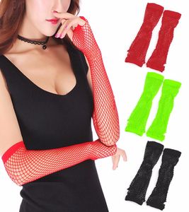 2018 Crochet Lace Punk Gothic Disco Costume Long Fishnet Dance Mesh Fingerless Gloves Sell5827777