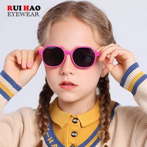 Polygon Kids Sunglasses Polarized 2 Color Girl Boy Sun Glasses Leisure Eyeglasses Frame Outdoor Spectacles 0047 240419