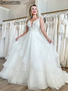 Vestidos de noiva com decote em V elegantes Appliques Apliques de renda vestidos de noiva Bridal