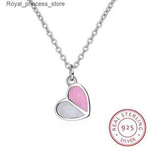 Pendant Necklaces 925 sterling silver necklace ice cream heart-shaped necklace womens necklace good friend gift S-N225 Q240426