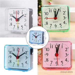 Desk Table Clocks Bedside Small Alarm Clock Quartz Battery Square Candy-Colors Student Bedroom AlarmClock Wake Up With Beeping Sound
