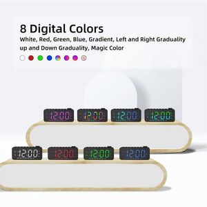 Столовые столы FM Radio Digital Targe Claight 8 Colors RGB Цвет меняется цифровые часы Timer Dual Alarm Alarm 12/24 ч зеркальные светодиодные часы