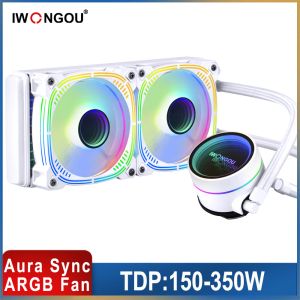 Pads Water Cooler 240mm Branco Rgb Fan Cpu Water Cooling Heatsink for Intel Lga 2011 V3 1700/1151/am3+/am4 Iwongou Liquid Cpu Cooler