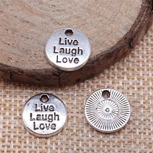 Charms Car Accessories Live Laugh Making Supplies 12x12mm 20pcs