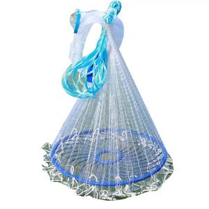 Tillbehör Doppnät Fällbara nät Stark förstärkt Handhrowing Net Hållbart One Piece Fishing Net Foldbar Fish Trap Cast Net Folding