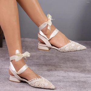 Casual Shoes Women's Closed Toe Low Chunky Heel Womens Pumps Ankel Strap Bow Tie Wedding Prom Dress Summer Party