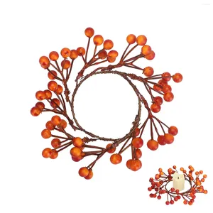 Decorative Flowers Artificial Halloween Wreath Candle Decor Orange Creative Xmas Ornaments Home Festival Party Supplies