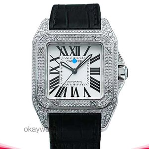 Dials Working Automatic Watches carter style Sandoz automatic mechanical mens watch with diamond inlay W20106X8