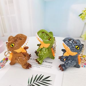 Yeni sevimli mini tyrannosaurus rex anahtarlık çantası çanta kolye karikatür dinozor peluş bebek kapmak makinesi bebek toptan satış