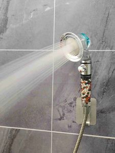 Badrum duschhuvuden Nytt badrum 3-funktioner spa duschhuvud med switch stop-knapp högtryck anjonfilter badhuvudvattenbesparande dusch