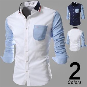 Camisas casuais de vestido masculinas listradas colarinho quadrado de manga longa Camisas de lazer comerciais de lazer da primavera Man-xx226s