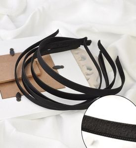 10шт 5 мм 10 мм черная лента grosgrain ленты, покрытые простыми металлическими повязками с бархатными полосами волос с бархатом на задней задней части.