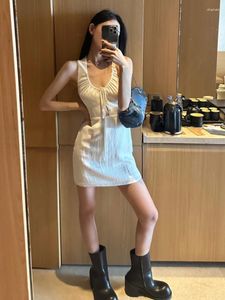 Casual Dresses 2024 Summer 2000s Vintage Y2k Even Short Party Dress Sexy Suspenders Mini Korean Fashion Clothing