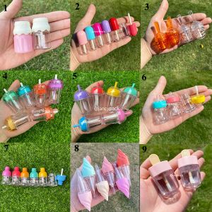 Bottles Wholesale Cute Empty Lip Gloss Tube Plastic Bottle Clear Round DIY Lipstick Container Refillable Lip Balm tube Make up Tools