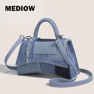 Totes Mediow Denim Patchwork Torby dla kobiet luksusowe designerskie torebki i torebki 2024 w splicingu zaprojektowane tkanin