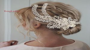 youlapan HP254 ملحقات شعر الزفاف التيجان اليدوية وحجر الراين و Bageant Bageant Crown Headpoxhes Bridal y203608161