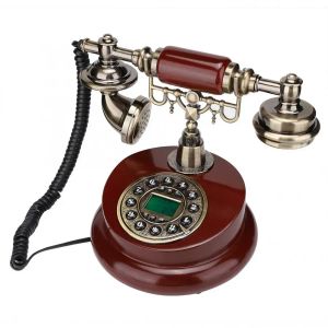 Tillbehör Retro Vintage Old Phone Home Lastline Telefon Push -knapp Telefon Ringer ID Desktop Corded Phone for Home Office Hotel Business