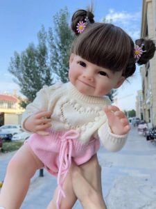 Bebekler npk 55cm raya tam vücut yumuşak silikon yeniden doğmuş yürümeye başlayan çocuk kız çocuk için yüksek kaliteli bebek hediyeleri