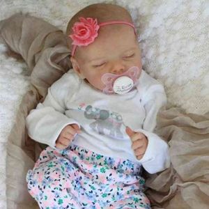 RSG Bebe Reborn Dolls 17 Inches Lifelike Newborn Sleeping Baby Realistic Twin A Vinyl Body LoL Finished Doll Christmas Gift AA2203233u