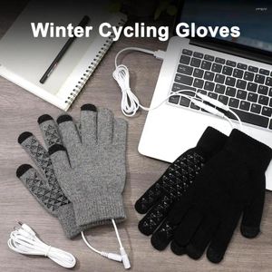 Cycling Gloves Usb Electric For Outdoor Skiing Winter Warm Mittens With Touchscreen Knitting Hand Washable Laptop