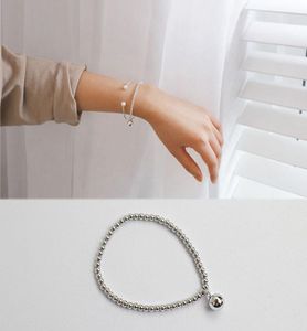 925 Sterling Silber Perlen Armbänder für Frauen Pulseras Einfacher elastischer 3 mm Hohlbänder Feinschmuck 9227389