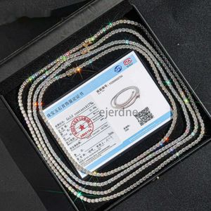 GRA certyfikat 10K 14K prawdziwy stały złoto 3 mm 4 mm 4 mm moissanite Jewelry Tinnis Chain Naszyjnik dla mężczyzn