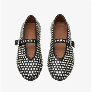 Casual Shoes Rhinestone Flat Single dla kobiet dziewczęta Pasek Burekle Płytka dama Elegancka projektantka projektanta marki projekt