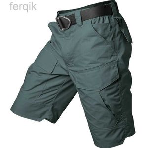 Herren-Shorts Sommershorts Taktische militärische militärische Multi-Pocket-Wanderladungs Shorts Herren Outdoor Sport Travel Camping Fischerei Wasserdichte Shorts D240426