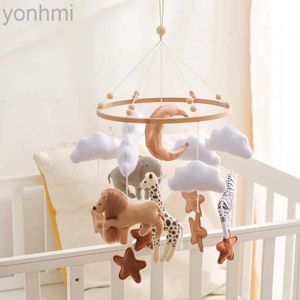 7YEO Mobiles# Crib Mobile Bed Bell Wooden Baby Rattles Soft Felt Cartoon Animal Bed Bell Newborn Music Box Hanging Toy Crib Bracket Baby Gifts d240426