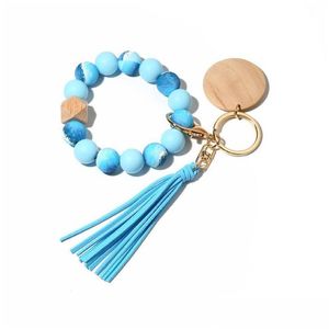 Hängen Sile Bead Armband Wrist Keychain med Tassel Diy Gift Drop Delivery Home Garden Arts Crafts Dhhiw