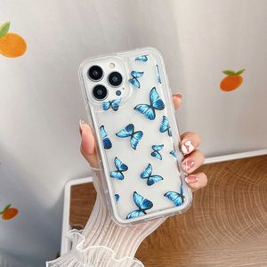 Obudowy telefonu komórkowego Retro Butterfly Wzór odporną na szokiem obudowa telefoniczna dla iPhone'a 15 14 12 11 Pro Max Soft TPU Cover do iPhone'a 11 XR 7 8 Plus J240426