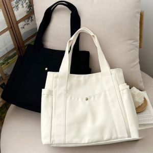 Large Capacity Canvas Tote Bags for Work Commuting Carrying Bag College Style Student Outfit Book Shoulder Bag 003