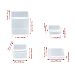 Storage Bottles Small Square Clear Plastic Jewelry Boxes Beads Crafts For Case Container