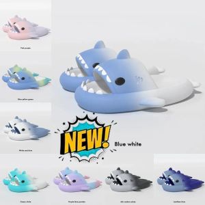 2024 designer sandles Summer Home Women Shark Slippers Anti-skid EVA Solid Color Couple Parents Outdoor Cool Indoor Household Funny Shoes size 36-45