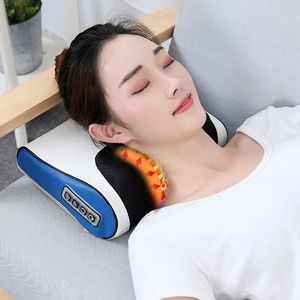 Neckmassager Roller Cervical Spine Midjan Axel Back Electric Multifunktion Massage Kuddstol Full Body Cushion 240416