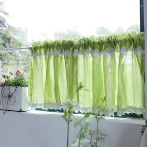 커튼의 짧은 부엌 레이스 원사 얇은 색 창문 커튼 단색 Voile Valance Cafe Home el Decoration