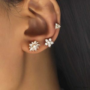 Dangle Kronleuchter Böhmen kein durchdringender Kristall -Strass -Ohrmanschette -Clip auf Ohrringen für Frauen Wickeln Ohrringe Set Trendy Hochzeit Schmuck