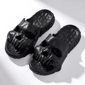 Pantofole Design del cranio personalizzato per uomini 2024 Summer Fun Novelty Slides Spessa piattaforma unica spiaggia sandali da donna non slittata