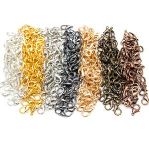 100Pcslot 3 Color Zinc Alloy Lobster Claw Clasps for Jewelry Necklaces Bracelet Making Nickel 12x7mm7676251