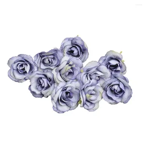 Dekoratif Çiçekler 50 PCS Gelin Yeniden Kullanılabilir Yapay Çiçek Kafası Ev Sahte Gül Diy Çiçek Düğün Dekorasyonu Yaşam benzeri Taşınabilir Hafif