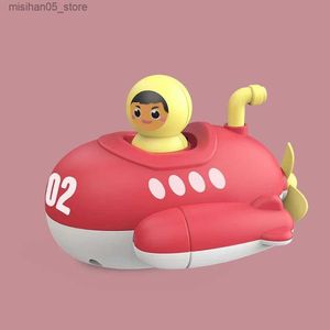 Sand Play Water Fun Baby Shower Toy Submarine Windy Windup Boat Childrens Water Swimming Pool Beach Game Gift Q2404261